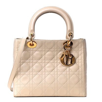 Christian Dior Lambskin Cannage Medium Lady Dior Light Beige 1 of 7