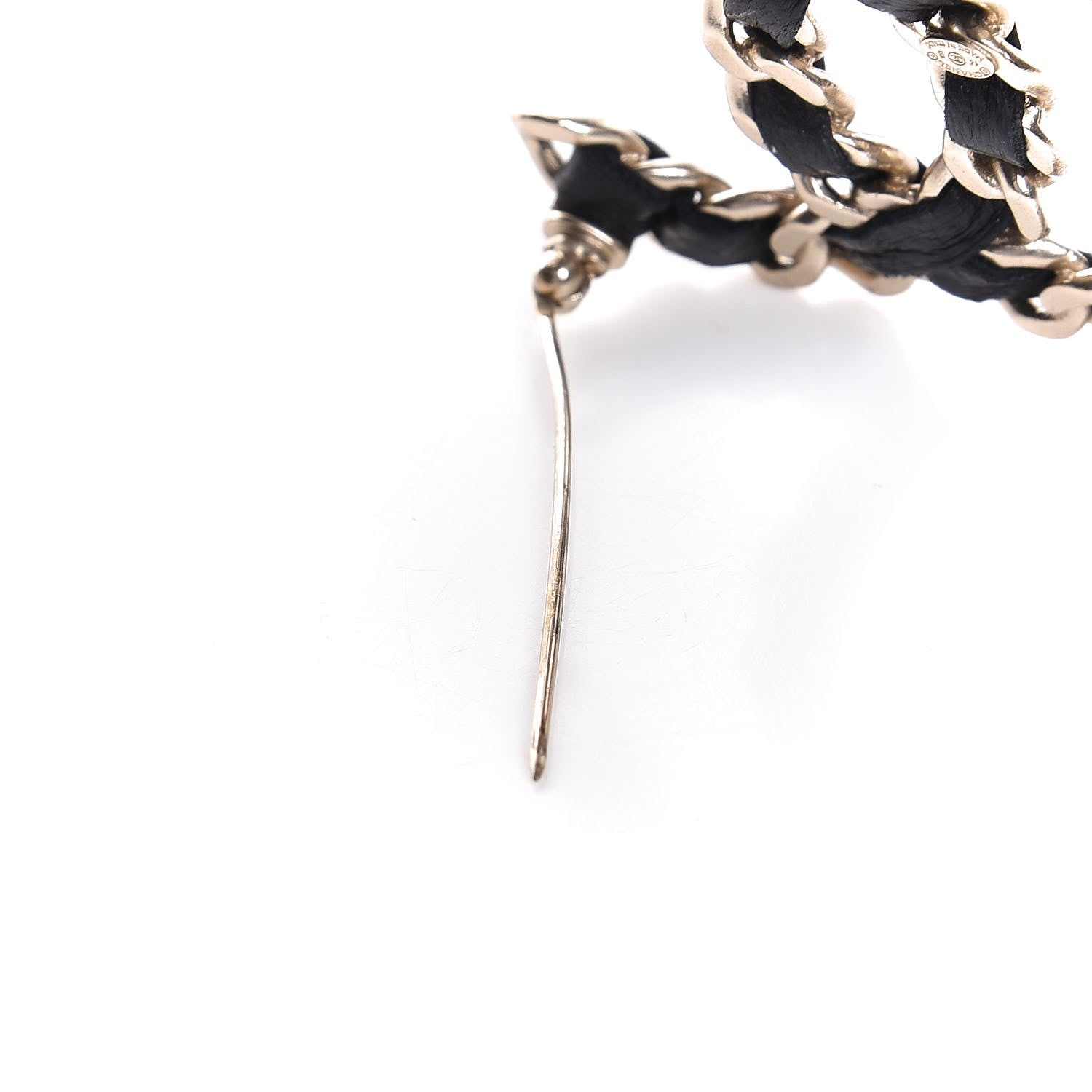 Chanel Lambskin Chain CC Brooch Black Gold 6 of 7