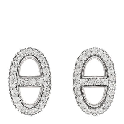 Hermes 18K White Gold Diamond New Farandole Earrings 1 of 5
