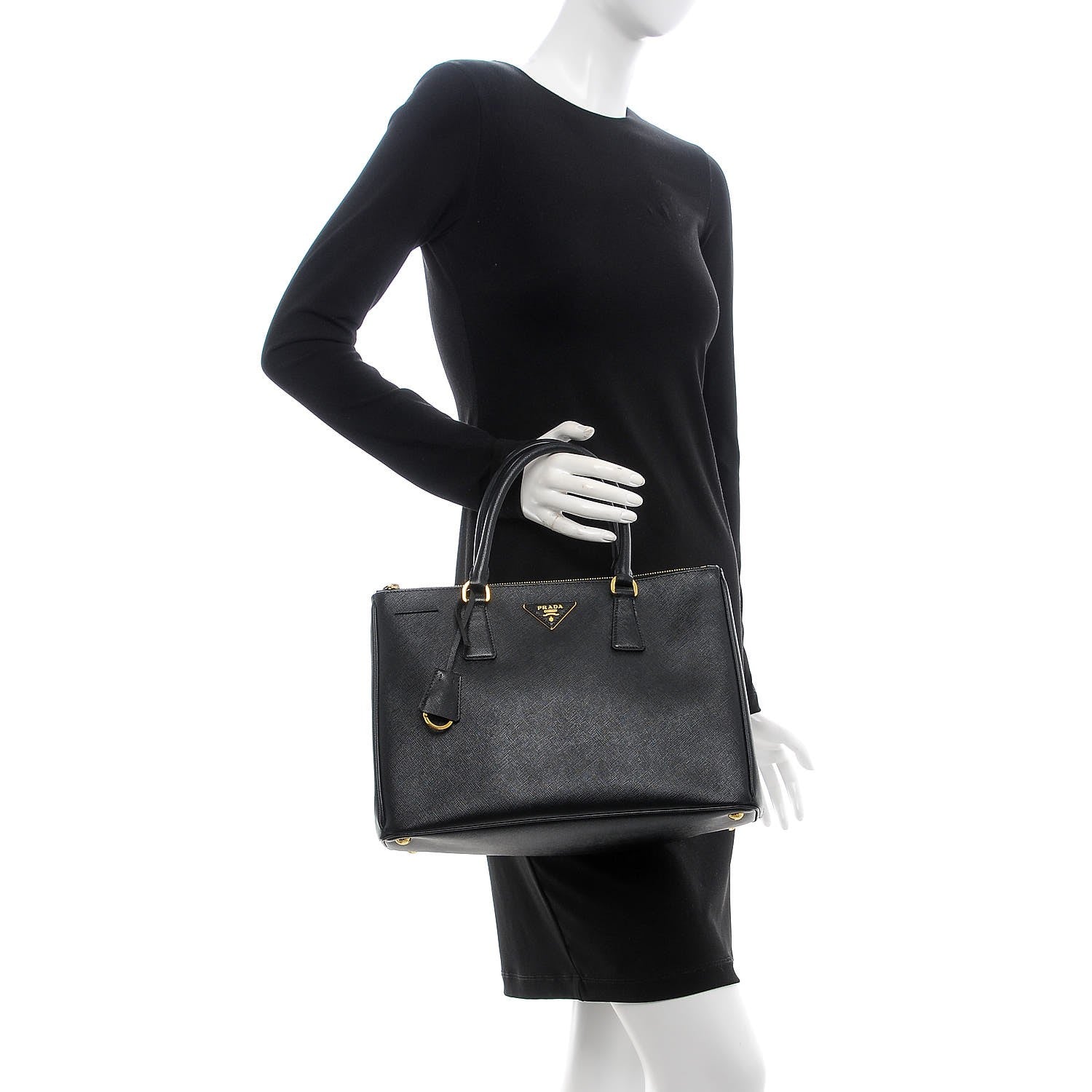 Prada Saffiano Medium Galleria Double Zip Tote Black 3 of 10