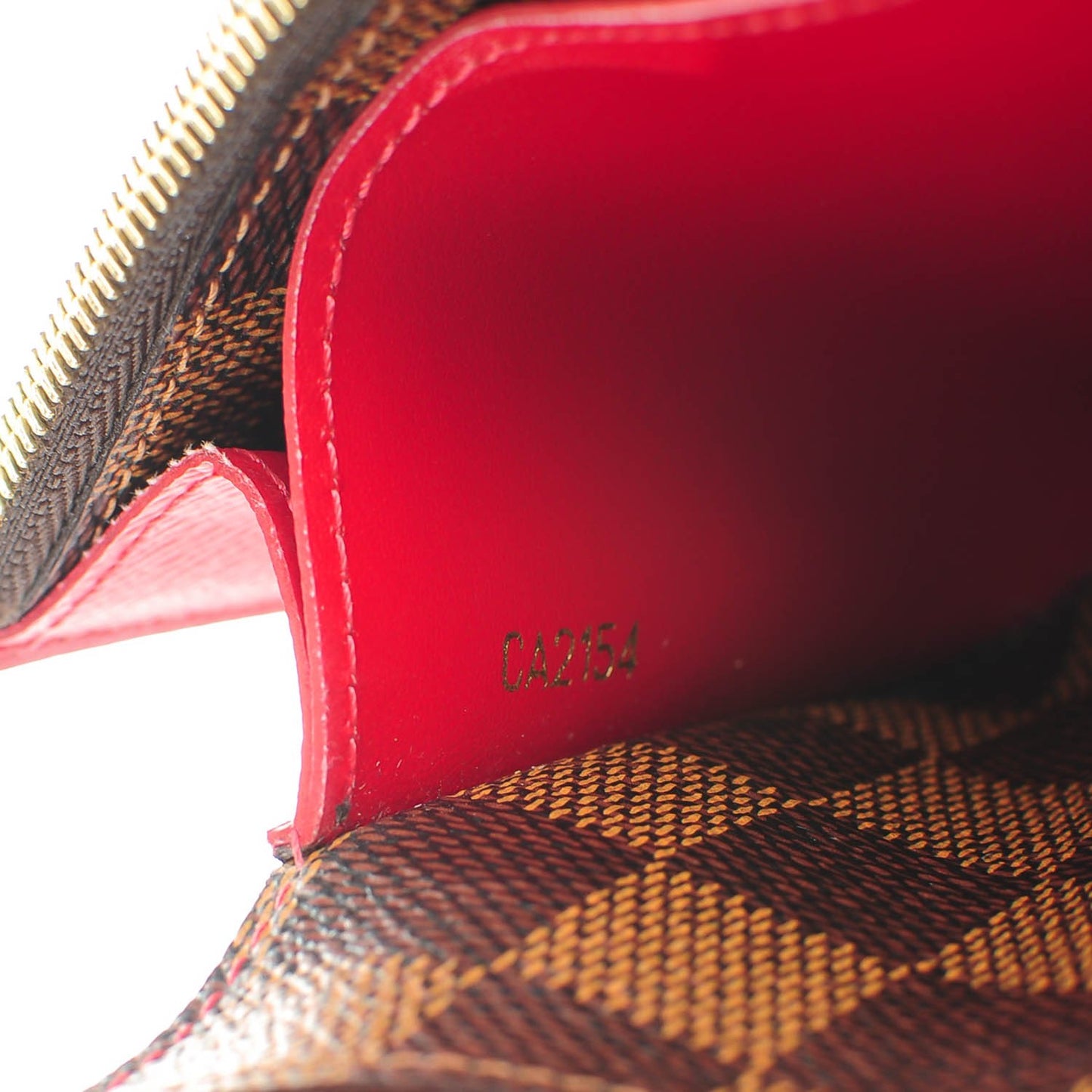 Damier Ebene Emilie Wallet Red