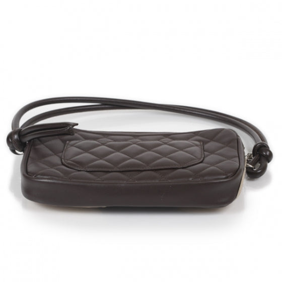 Calfskin Quilted Cambon Pochette Brown Beige