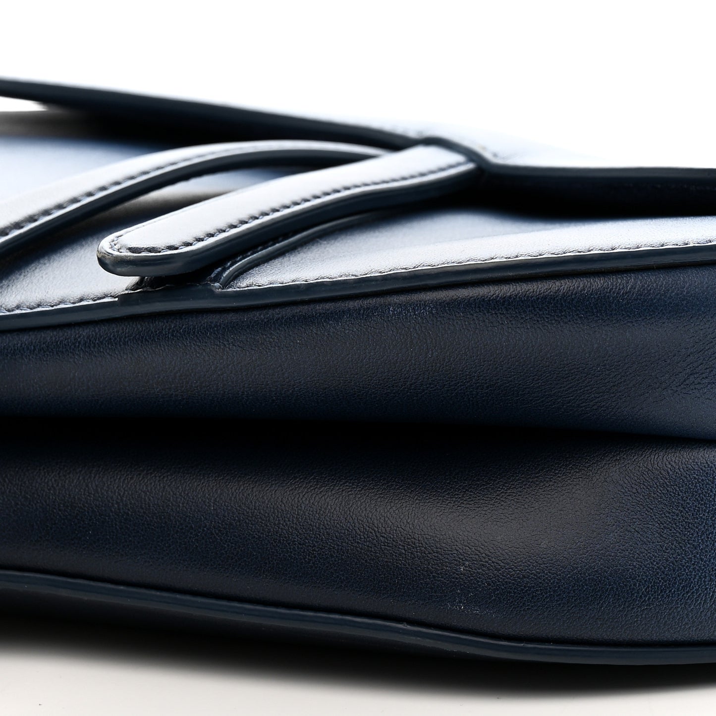 Calfskin Gradient Saddle Bag Indigo Blue