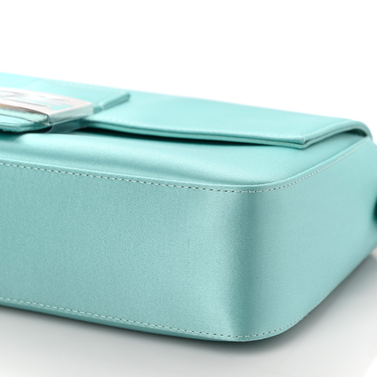 Fendi X TIFFANY Satin Nappa Silver Baguette Blue Tiffany Silver 8 of 8