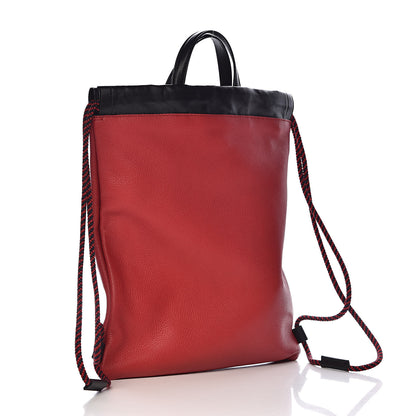 Gucci Calfskin Mens Logo Drawstring Backpack Red 4 of 11