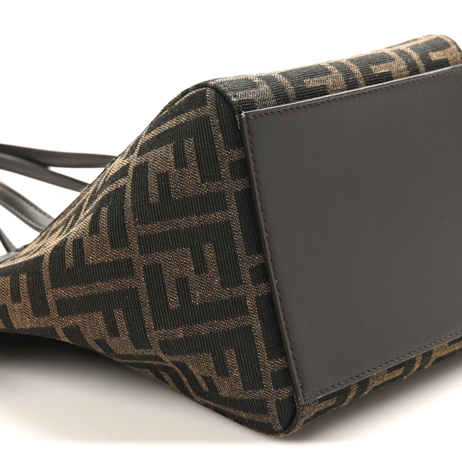 Fendi Fabric Jacquard Vitello Grace FF 1974 Mini Fendi Origami Tobacco Moro Ebano 9 of 10