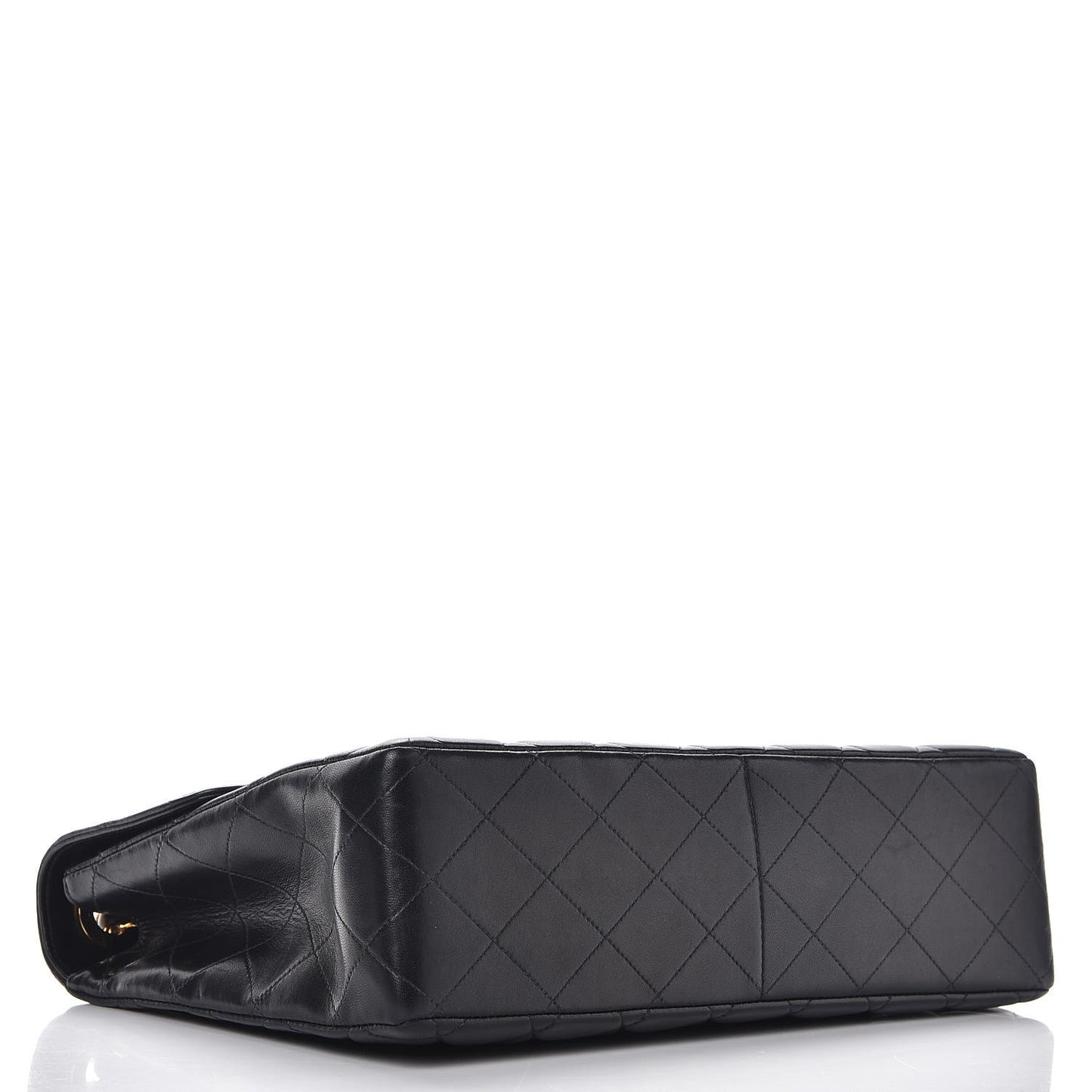 Lambskin Quilted Jumbo Single Flap Black
