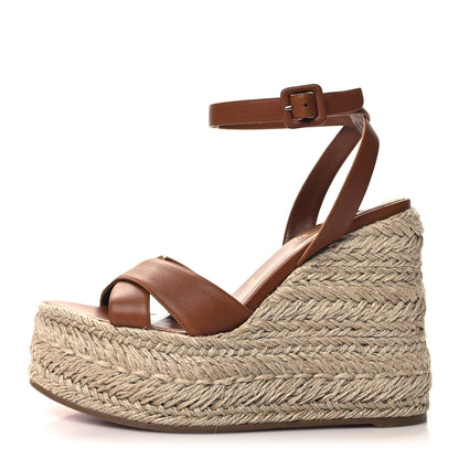 Christian Louboutin Goatskin Super Mariza 130 Espadrille Sandals 38 Black 1 of 7