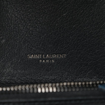 Saint Laurent Sheepskin Matelasse Chevron Monogram Medium College Bag Black 7 of 11