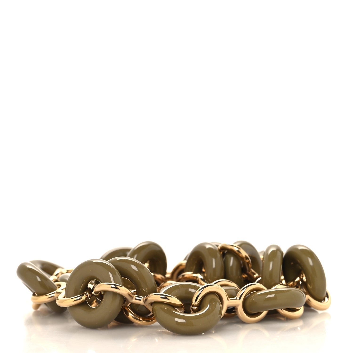 Loewe Brass Donut Chain Shoulder Strap Glay Green 2 of 5