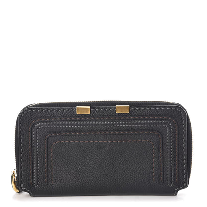 Chloe Grained Calfskin Marcie Long Zip Around Wallet Black 1 of 6