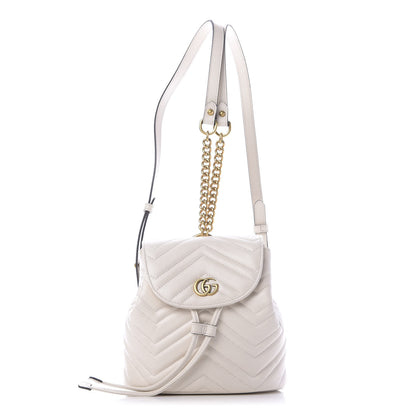 Gucci Calfskin Matelasse GG Marmont Flap Backpack White 1 of 9