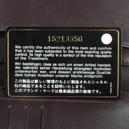 Chanel Lambskin Quilted Yen Wallet Plum 10 of 10