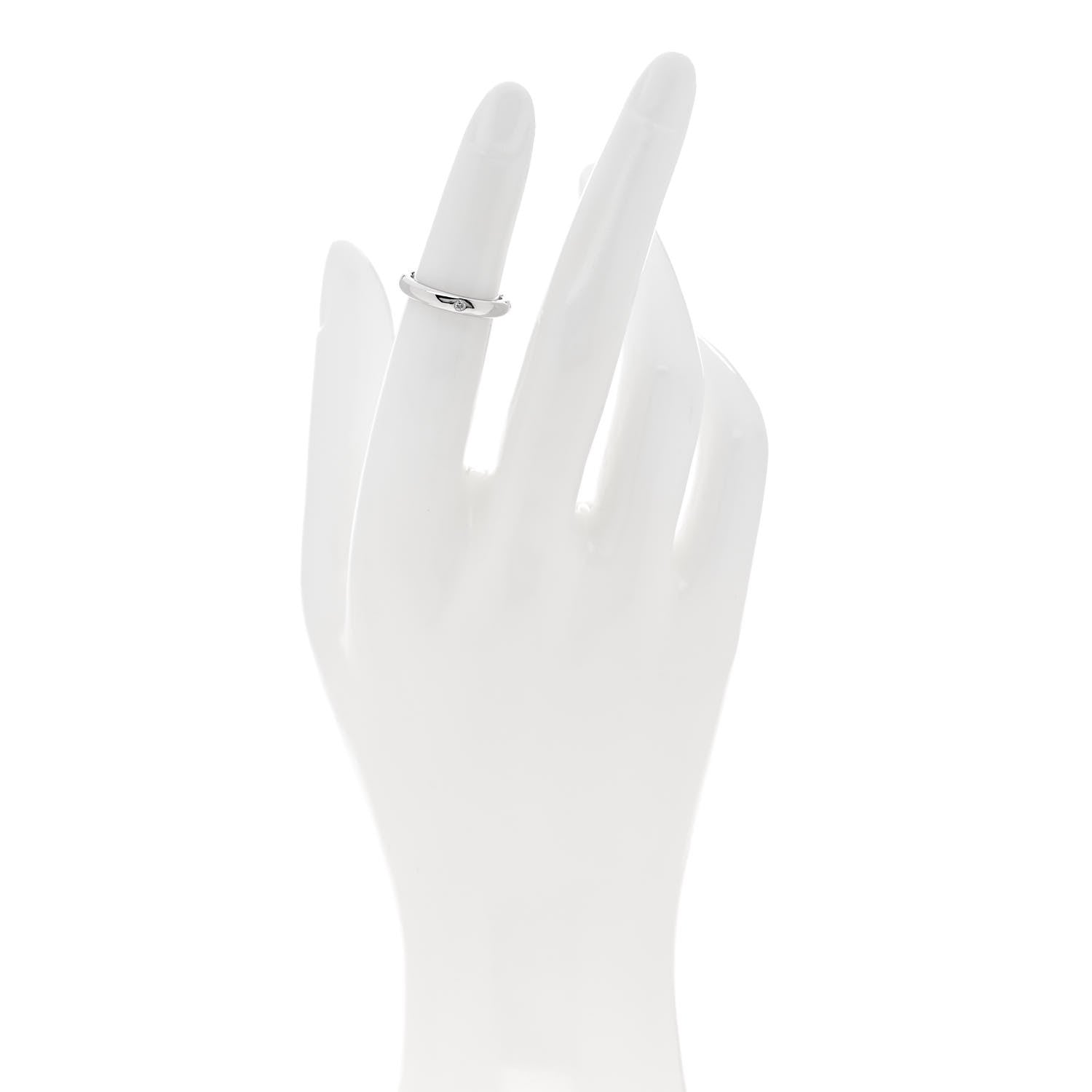 Tiffany Platinum Diamond Elsa Peretti Band Ring 46 3.75 2 of 5