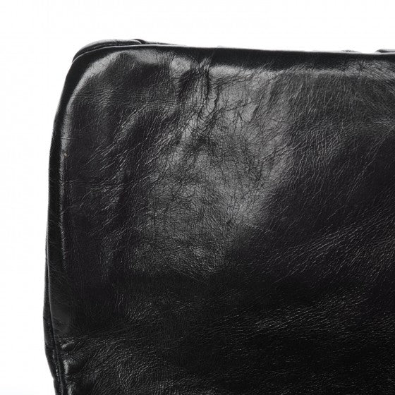 Glazed Calfskin Twisted Maxi Flap Black