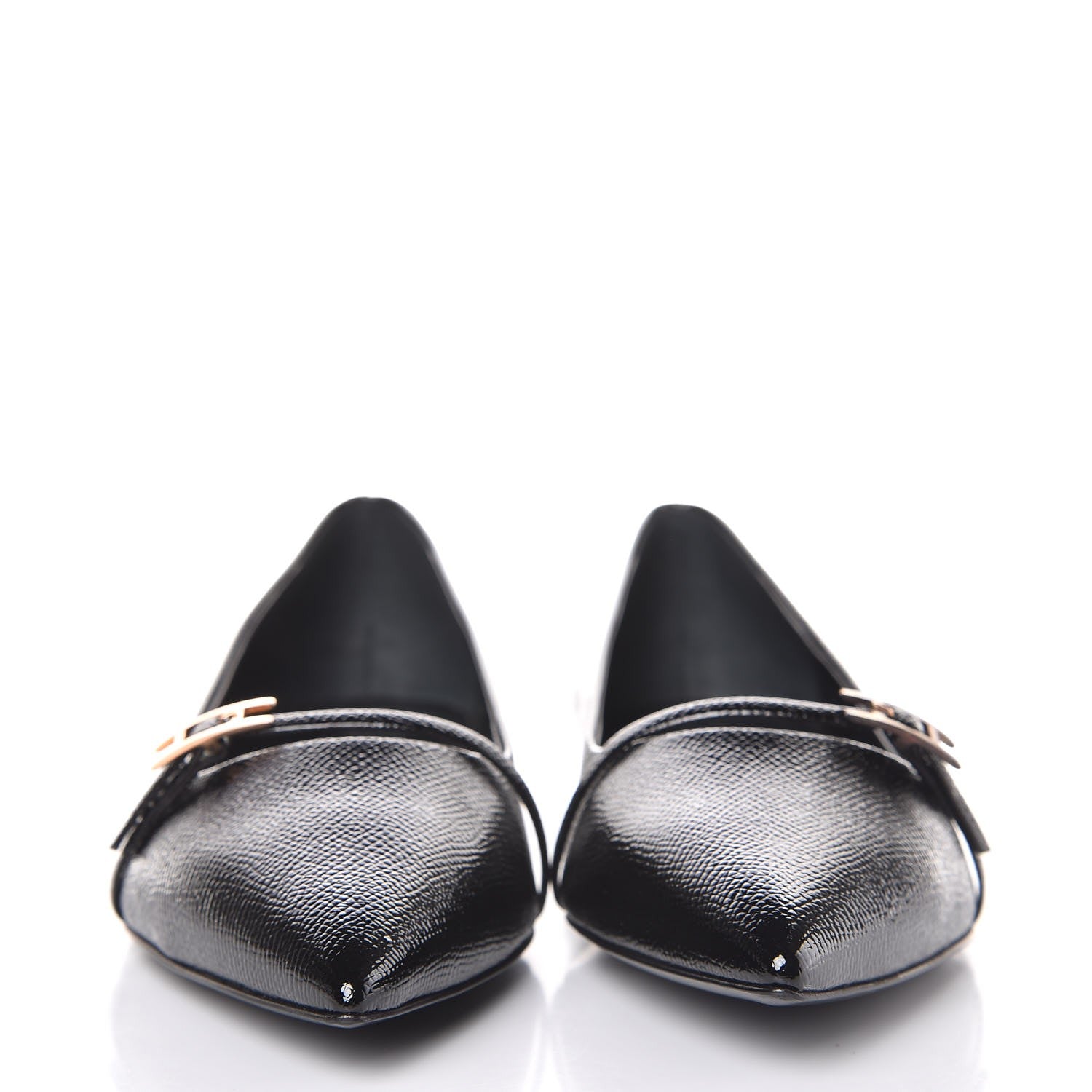 Hermes Patent Epsom Laura Ballerina Flats 38.5 Black 2 of 8