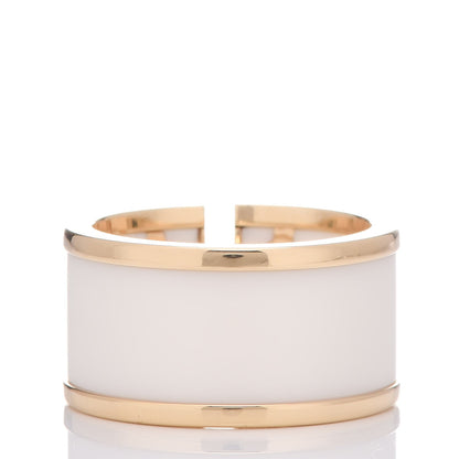 Tiffany 18K Yellow Gold White Ceramic T Cutout Ring 52 6 3 of 8