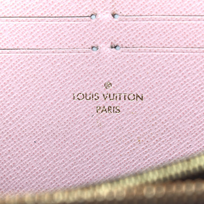 Louis Vuitton Damier Ebene Clemence Wallet Rose Ballerine 6 of 7