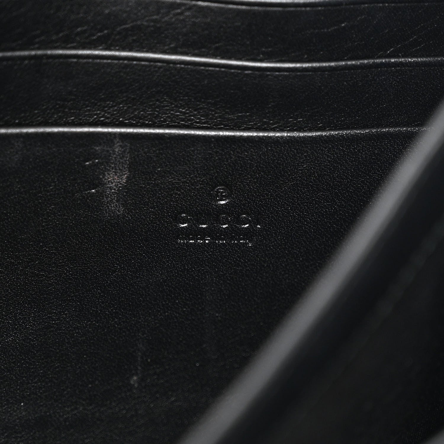 Gucci Calfskin Matelasse GG Marmont Chain Wallet Black 6 of 14