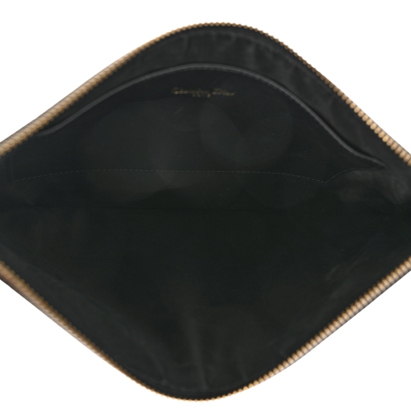 Crinkled Calfskin J'Adior Flat Clutch Black