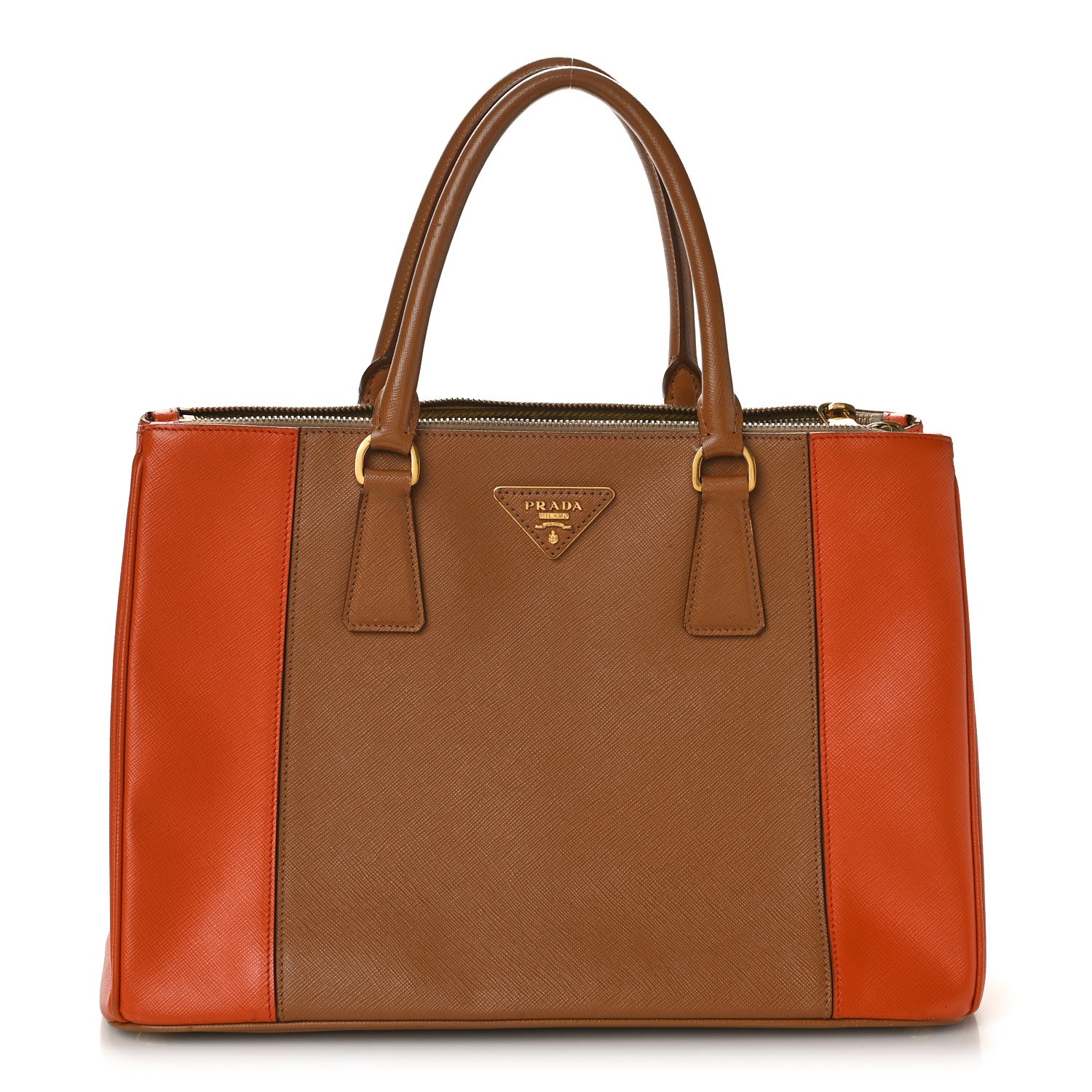 Prada Saffiano Lux Colorblock Medium Galleria Double Zip Tote