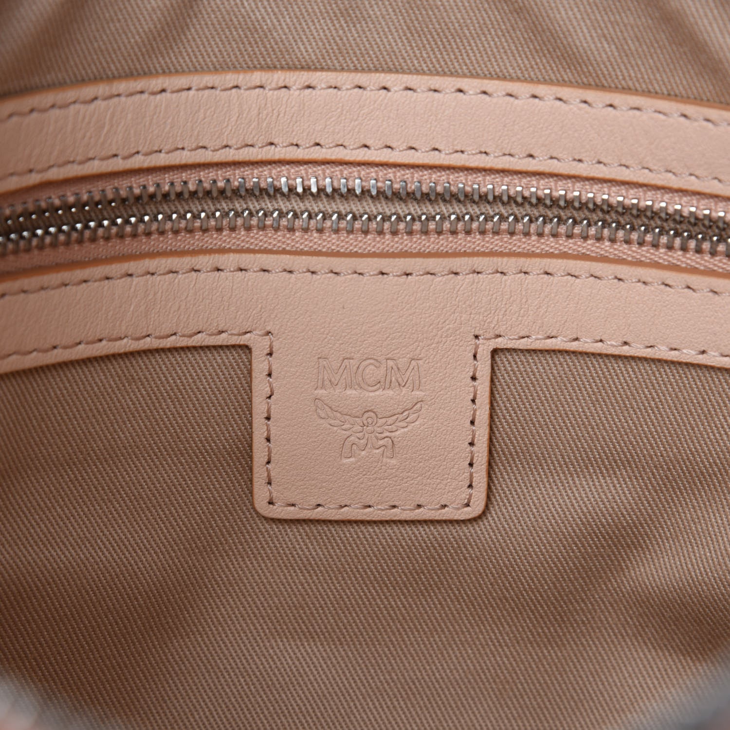 MCM Calfskin Ottomar Monogram Crossbody Pouch Bisque 8 of 11