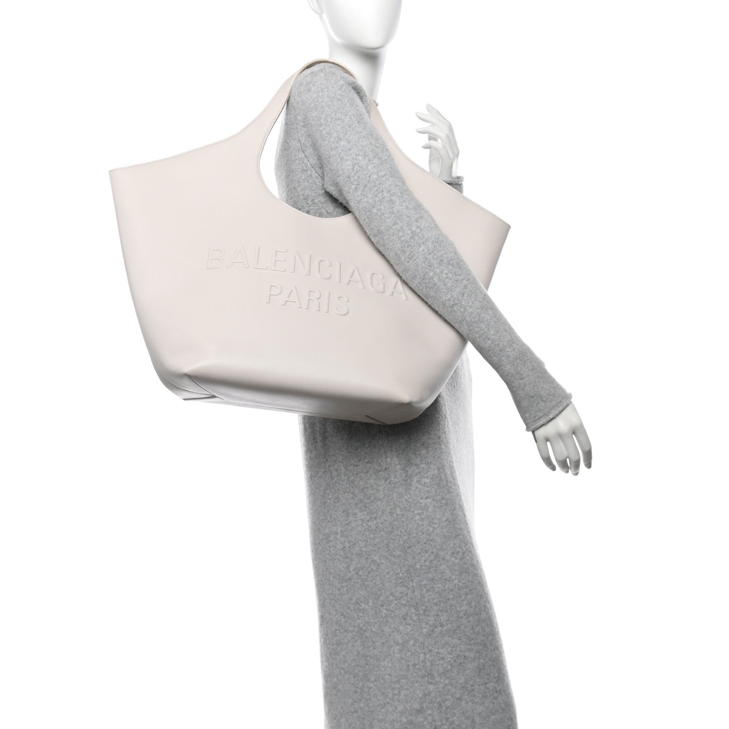 Balenciaga Smooth Calfskin Mary Kate Tote Nacre 2 of 11