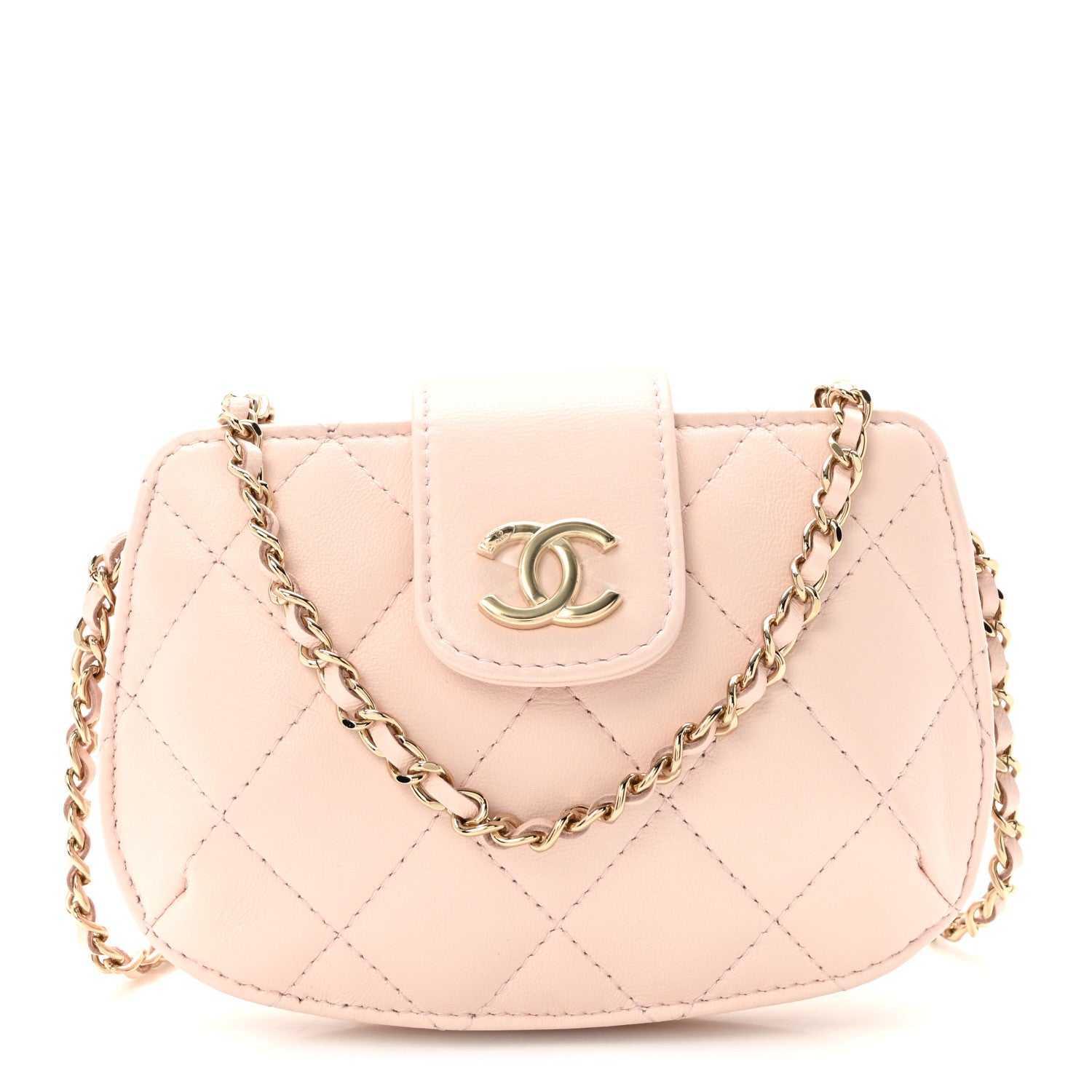Chanel Lambskin Quilted Mini CC Chain Bag Light Pink 1 of 10