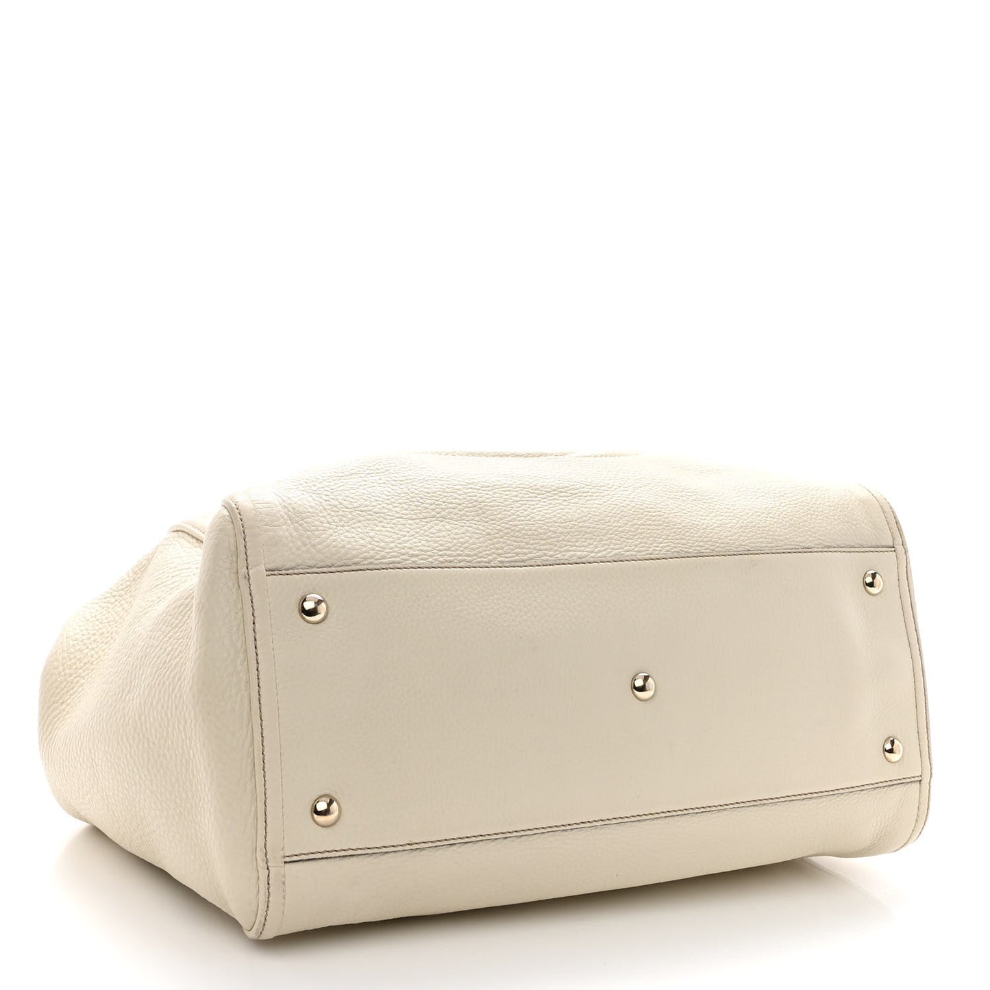 Pebbled Calfskin Medium Soho Shoulder Bag Off White