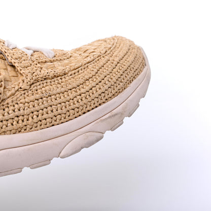 Chanel Braided Raffia Womens CC Sneakers 38.5 Beige 15 of 22