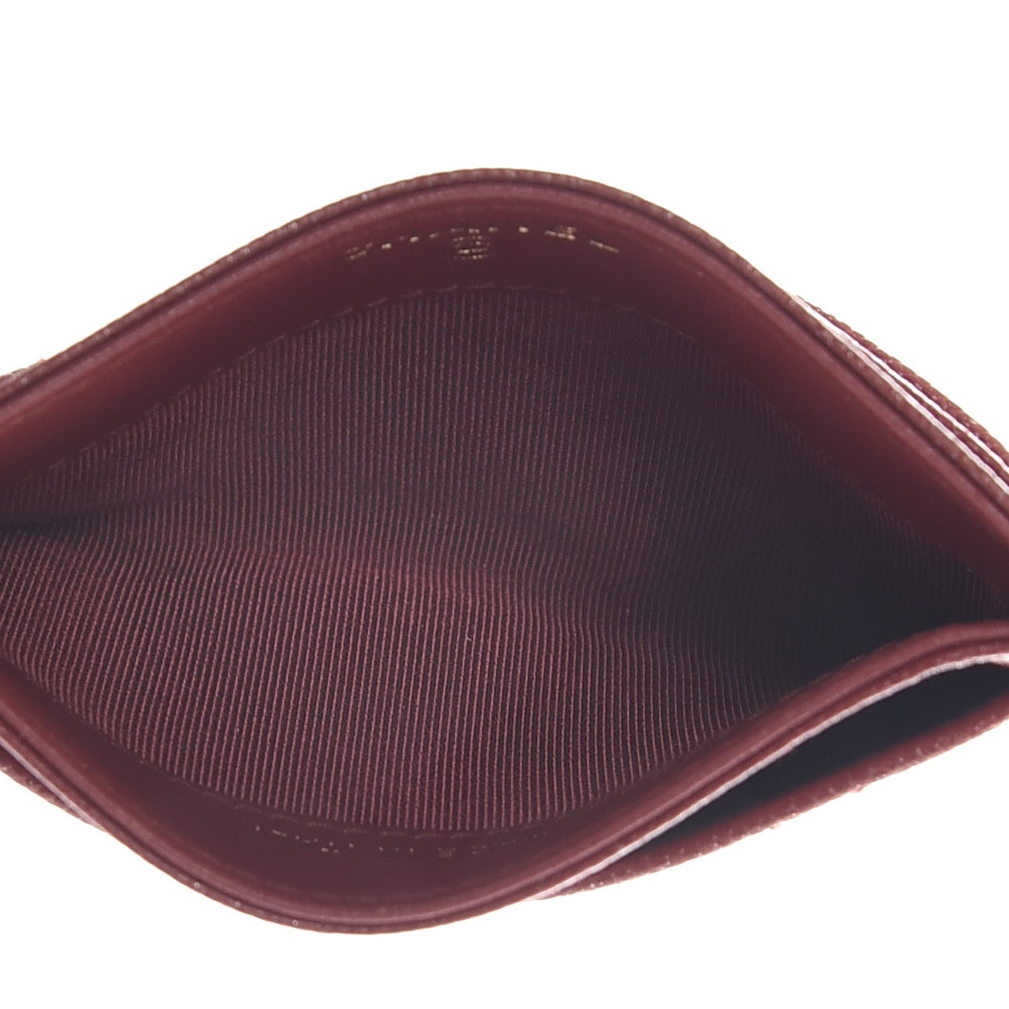 Iridescent Caviar Quilted Card Holder Burgundy