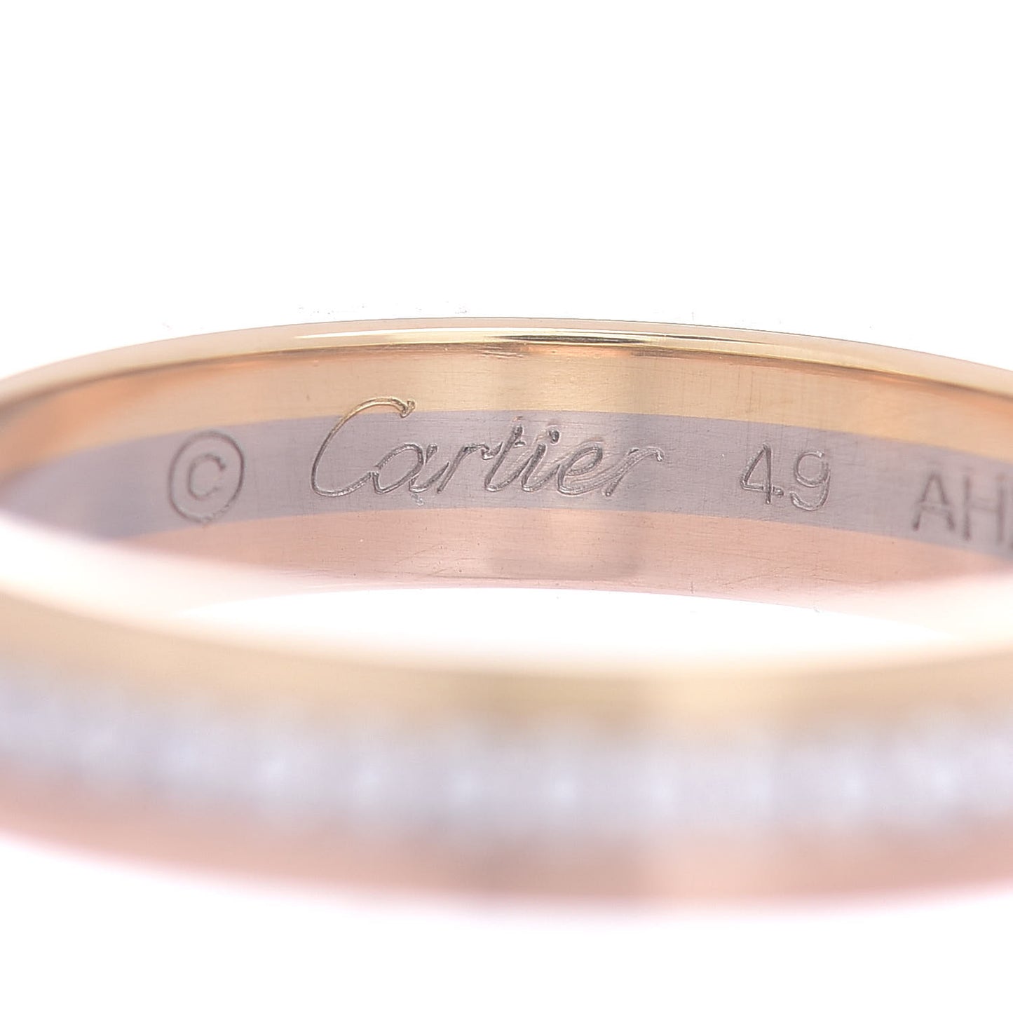 18K White Yellow Pink Gold Diamond 3.5mm Vendome Louis Cartier Wedding Band Ring 49 5