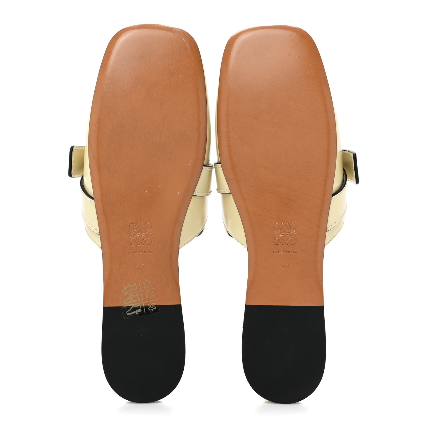 Calfskin Gate Mule Sandals 37 Milk