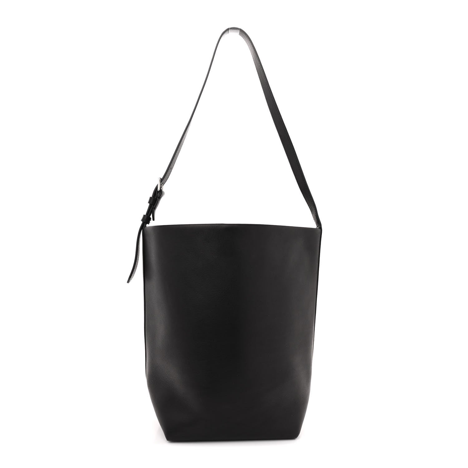 The Row Polished Saddle Calfskin Medium N/S Park Belt Bag Black 1 of 10