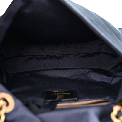 Lanvin Canvas Pleated Happy Square Shoulder Bag Blue Black 5 of 10