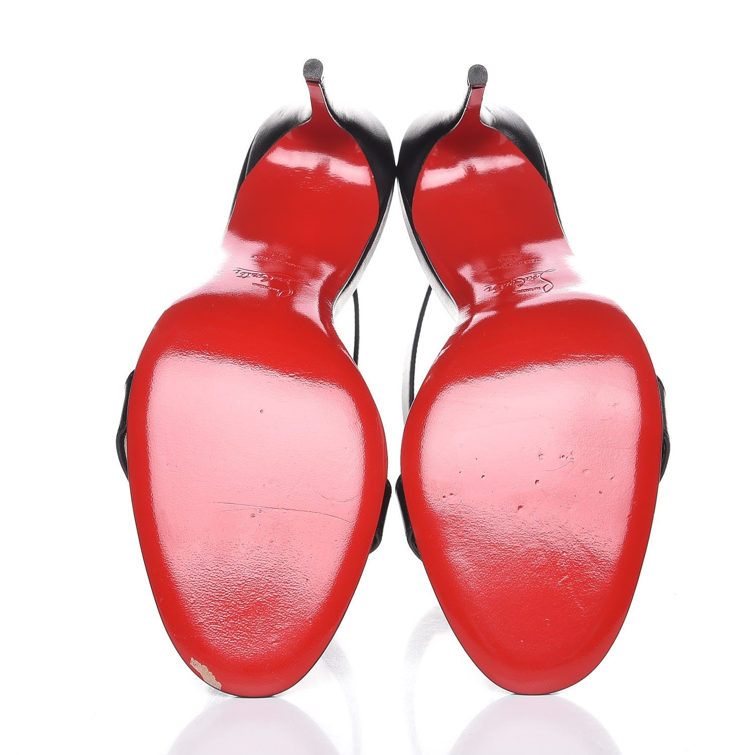 Christian Louboutin Shiny Nappa PVC Jonatina 100 Sandals 40 Black 5 of 8