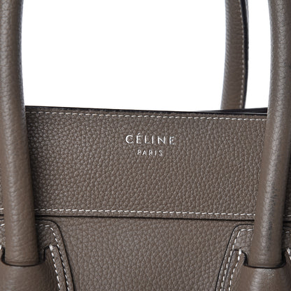 Celine Drummed Calfskin Mini Luggage Souris 8 of 10