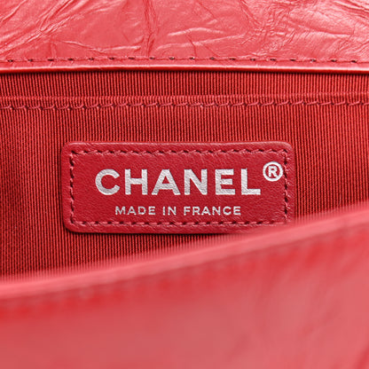 Chanel Aged Calfskin Chevron Quilted Medium Jacket Boy Flap Red 6 of 11