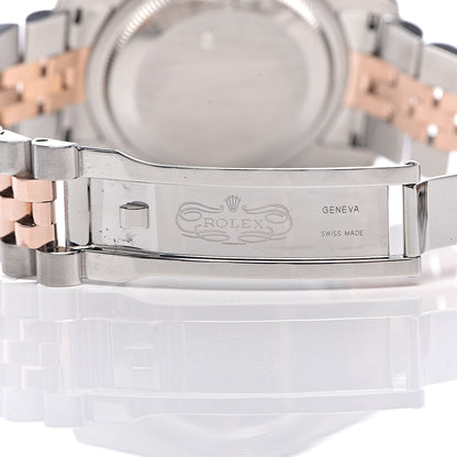 Rolex Stainless Steel 18K Everose Gold 36mm Oyster Perpetual Datejust Watch Black Sunburst Roman 116231 7 of 12