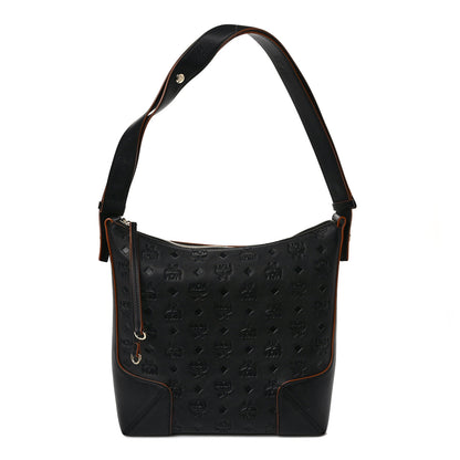 MCM Calfskin Ottomar Monogram Medium Klara Hobo Black 1 of 8