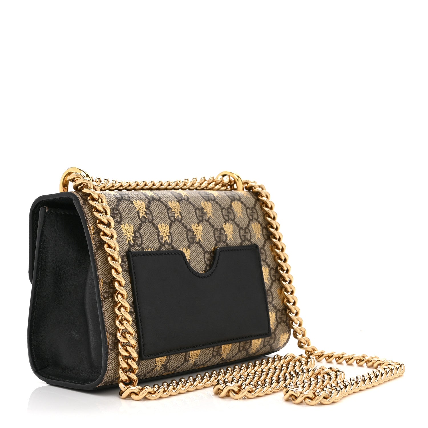Gucci GG Supreme Monogram Bees Small Padlock Shoulder Bag Black 3 of 11