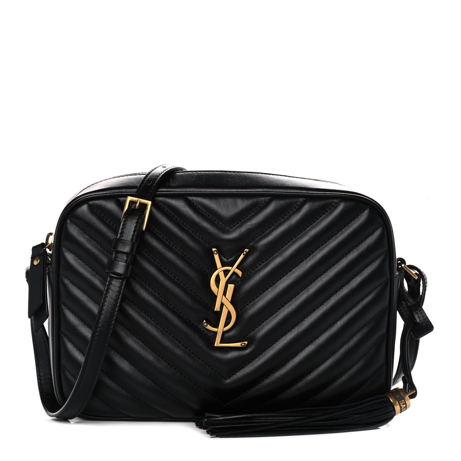 Saint Laurent Calfskin Matelasse Monogram Lou Camera Bag Black 1 of 12