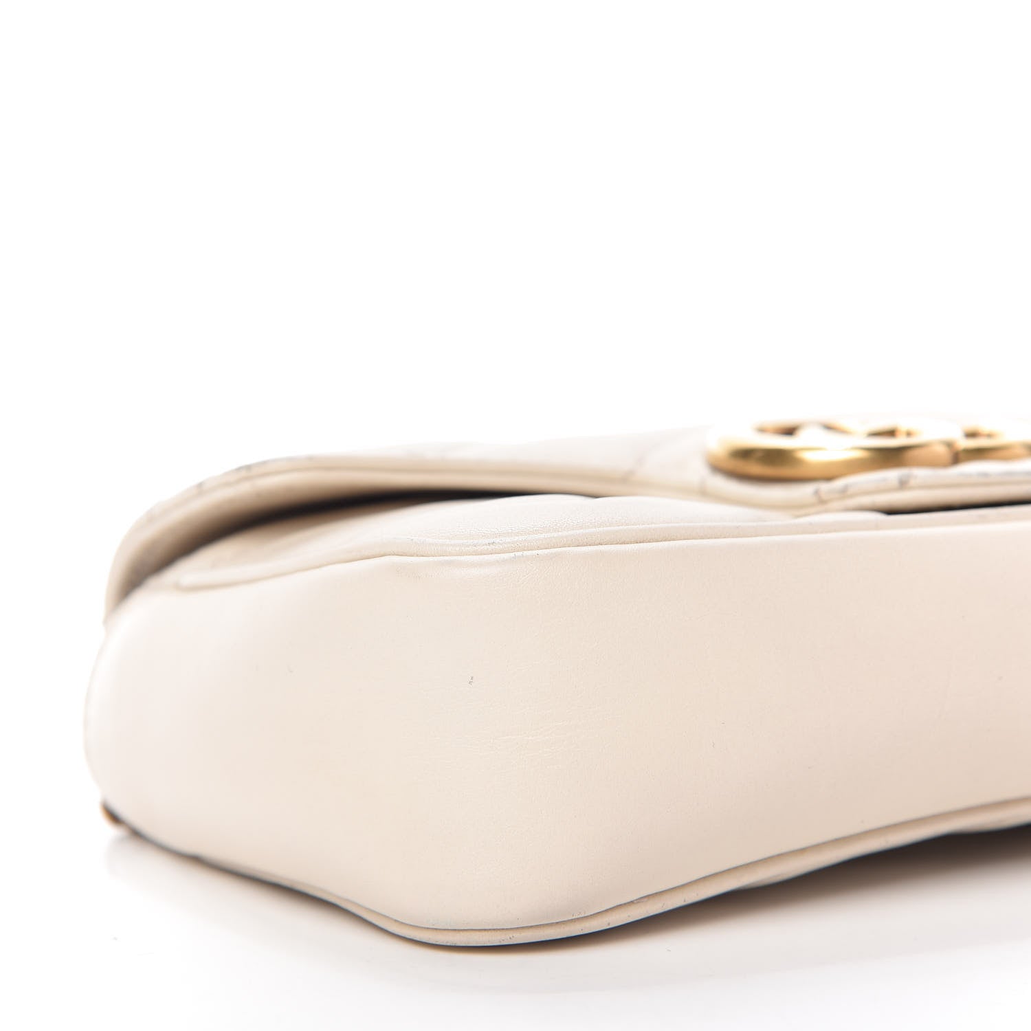 Gucci Calfskin Matelasse Super Mini GG Marmont Shoulder Bag White 6 of 10