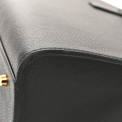 Versace Grained Calfskin Large Virtus Top Handle Shoulder Bag Black 11 of 15