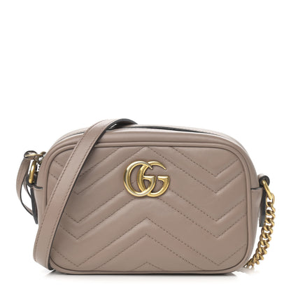 Gucci Calfskin Matelasse Mini GG Marmont Chain Shoulder Bag Porcelain Rose 1 of 14