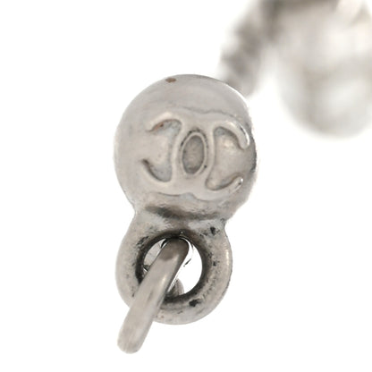 Chanel Baguette Crystal CC Drop Earrings Silver 4 of 5
