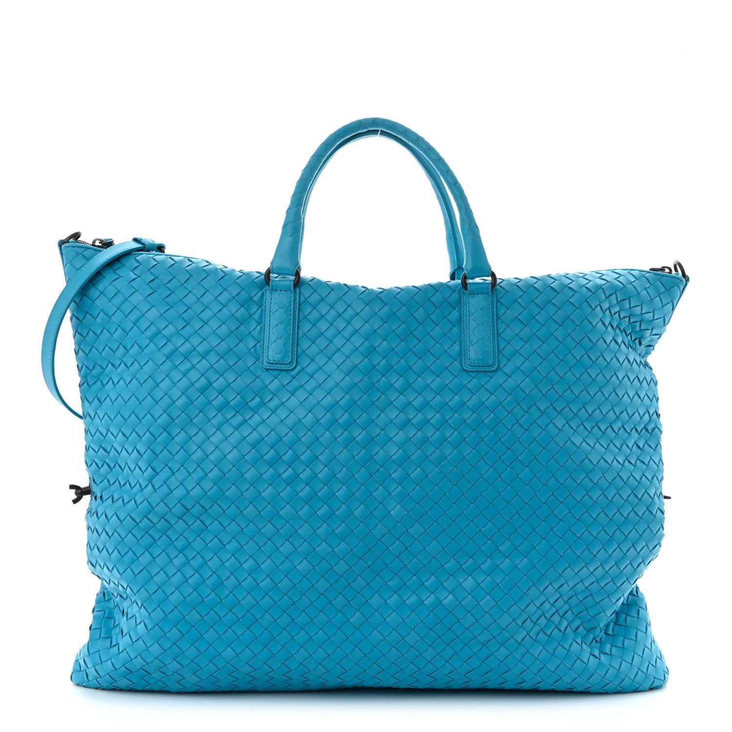 Bottega Veneta Nappa Intrecciato Maxi Convertible Tote Turquoise 1 of 11