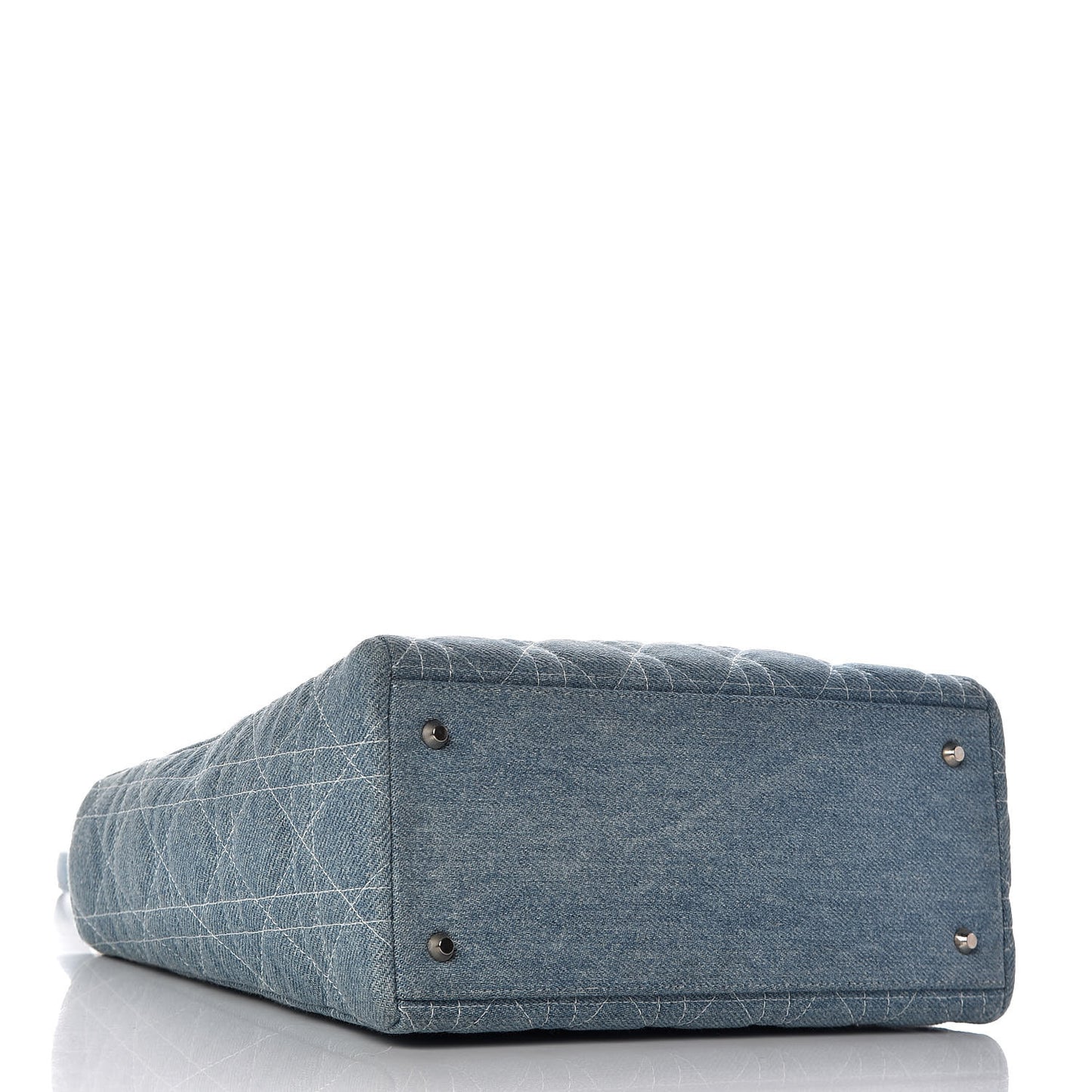 Denim Cannage Medium Lady Dior Light Blue