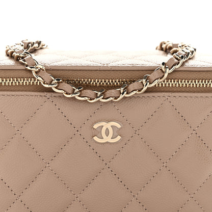 Chanel Caviar Quilted Small Vanity Case With Chain Dark Beige 8 of 11
