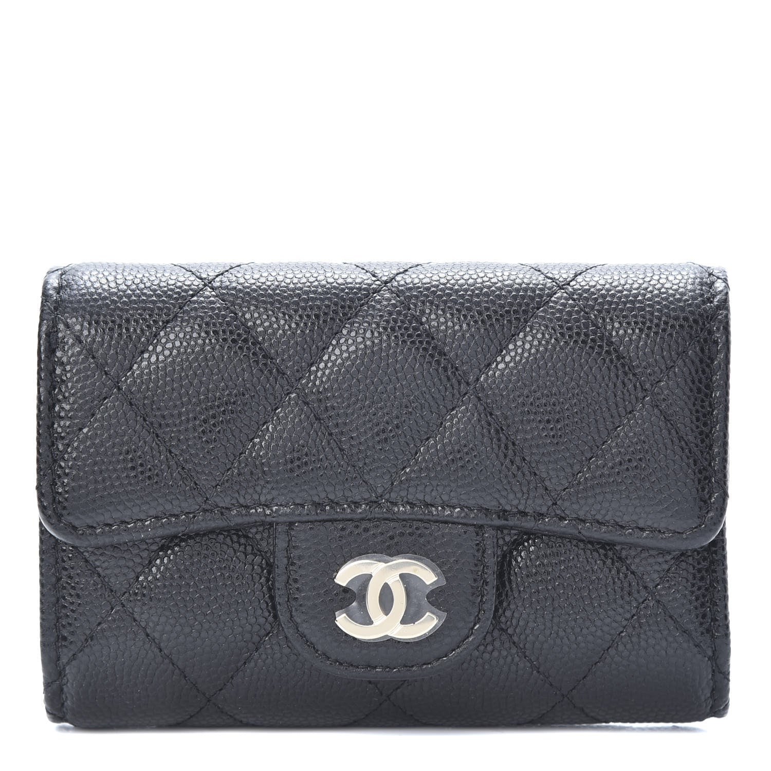 Chanel Caviar Quilted Classic 4 Key Holder Wallet Black 1 of 10